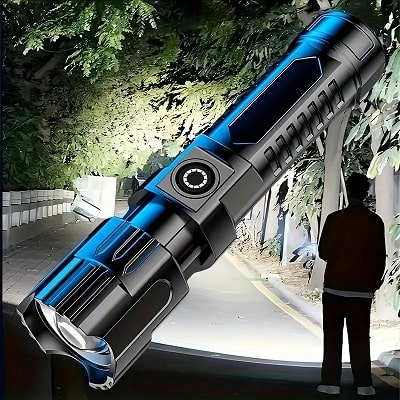 2 Pack LED Flashlights – USB Rechargeable with Telescopic Zoom