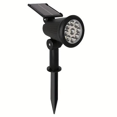 Solar Powered 9 LED Multicolour Garden Spotlight