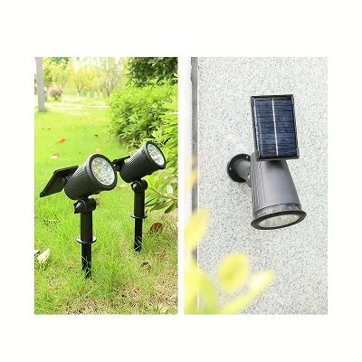 Solar Powered 9 LED Warm White Light Garden Spotlight