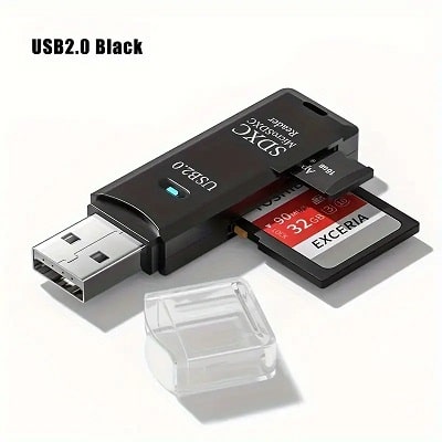 I-Speed ​​​​High-Speed ​​2-in-1 SD/TF Card Adapter enokuhambelana kwe-USB 2.0