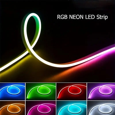 1 meter Flexible RGB LED Neon Strip Lights with Remote Control