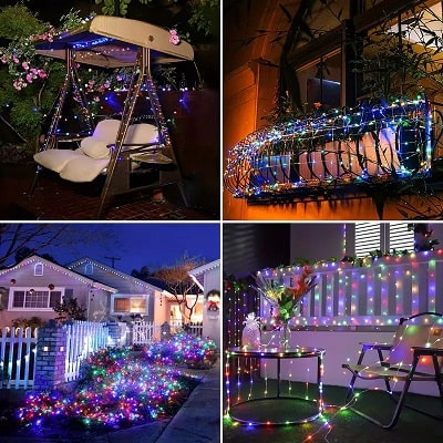 Solar String Lights – 8 Modes Copper Wire Twinkle Lights (12 meter, 100 LEDs, Multicolor)