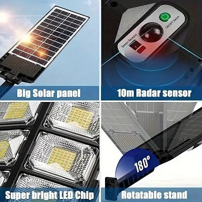 Ultra-Bright 504 LED Solar-Powered Wall Light with Motion Sensor