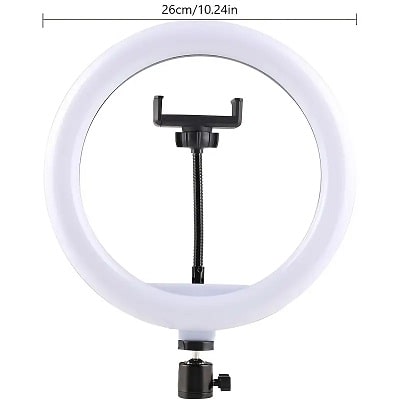 Dimmable 25.4cm LED Ring Light for Recording