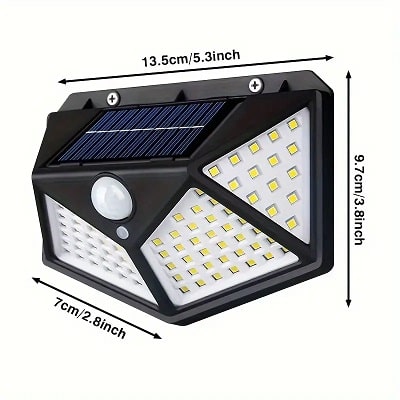 100 LEDs Solar-Powered Wall Sensor Light