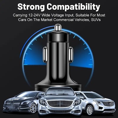 Nuokaiqi Multifunctional Super Fast Charger – One Pull Six Digital Display Car Charger