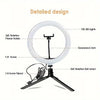 Dimmable 25.4cm LED Ring Light for Recording