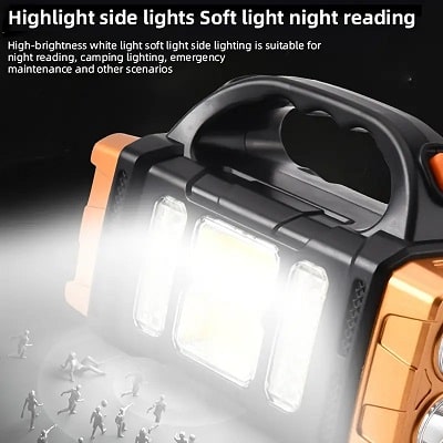 Dual-Mode Solar & USB Rechargeable LED Flashlight