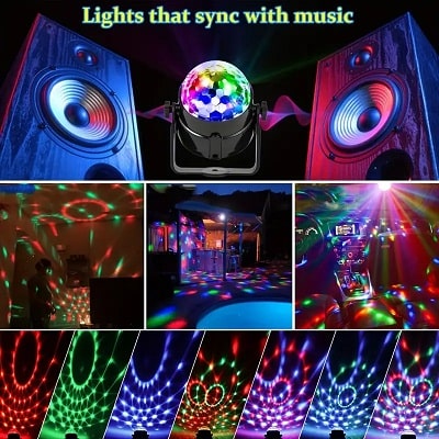 Sound Activated RGB Disco Ball Light