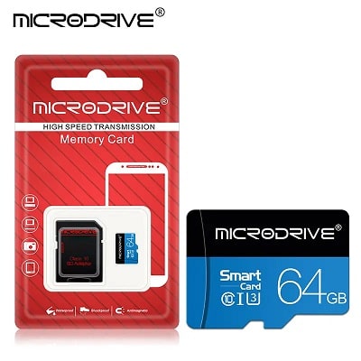 Microdrive Blue Class 10 High-Speed 64GB U3 TF Memory Card