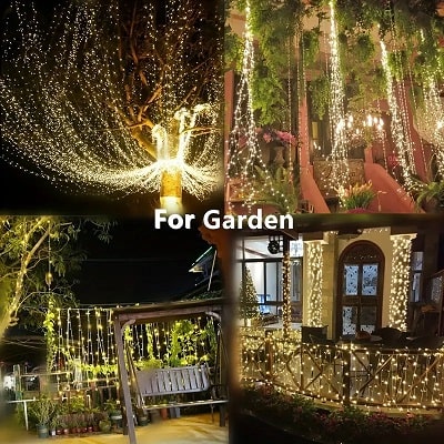 LED Solar Outdoor 12 meter String White Lights – 8 Modes Copper Wire Fairy Garland Lights