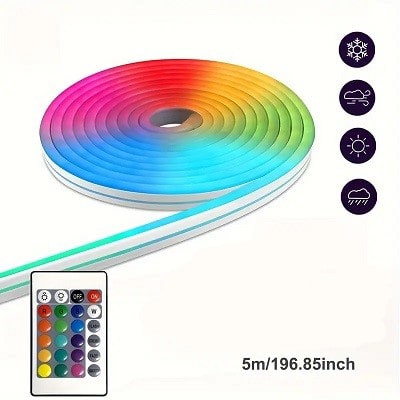 5 Meter RGB LED Neon Strip Lights – Flexible Silicone