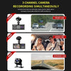 Vavupo 3-Camera Dash Cam for Cars - 1080P Front & Interior Recording - Including 32GB Memory Card