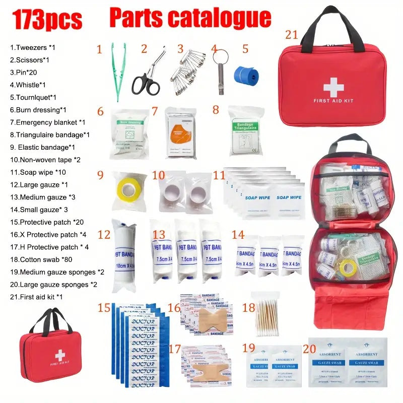 173 Piece Multi-Purpose First Aid Kit