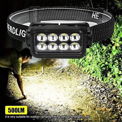 USB Rechargeable COB LED Headlamp – 500LM Outdoor Work Light for Camping, Hiking, Fishing, and Emergencies